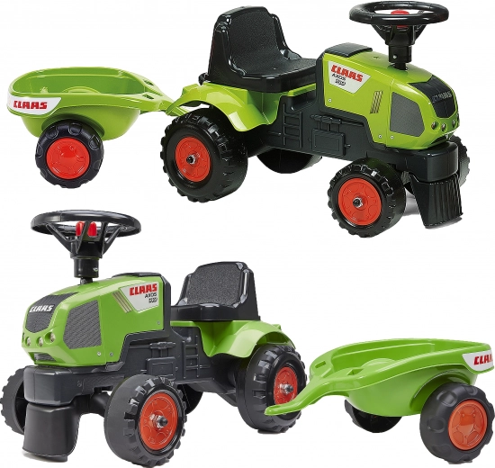 Šlapací traktor CLAAS Axos 310 Baby s přívěsem pro děti od 1 roku