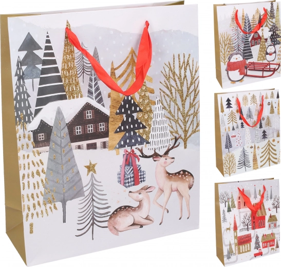 Dárková taška M vánoční 26 × 32 × 10 cm