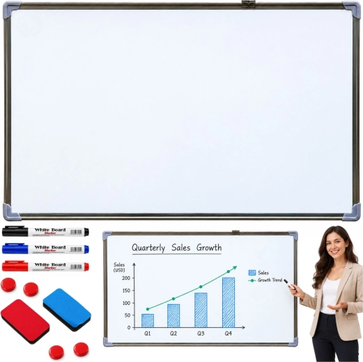 Magnetická stíratelná tabule s příslušenstvím 90 × 60 cm