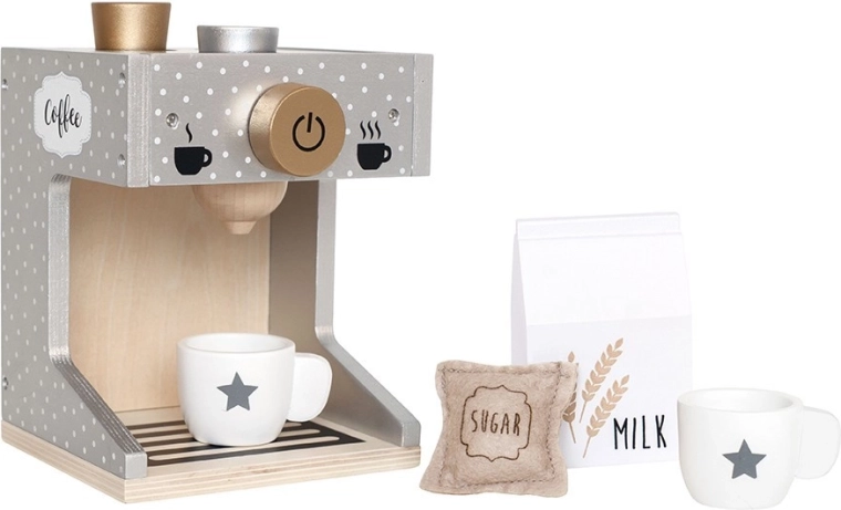 Jabadabado dřevěný kávovar stříbrný
