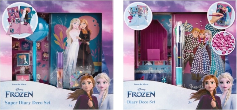 Dekorativní deníkový set DISNEY FROZEN – deníček, samolepky a doplňky