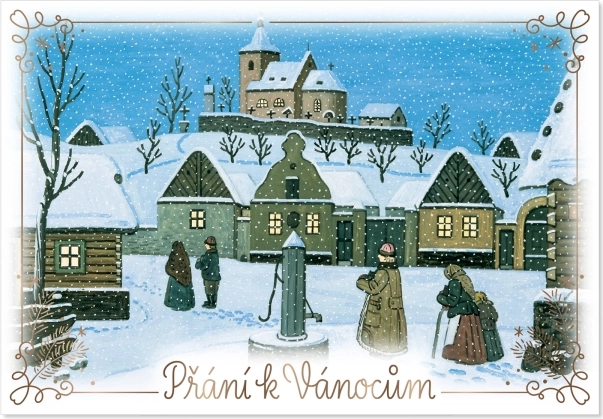 Vánoční přání s motivem věnečku