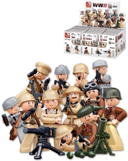 Sluban Army WWII mini figurka vojáka s doplňky (blind bag) - 1 kus