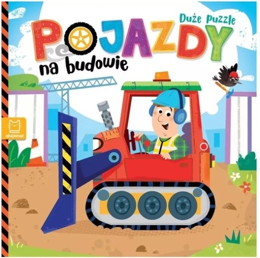 Pojízdné stroje na stavbě – velké puzzle knížka