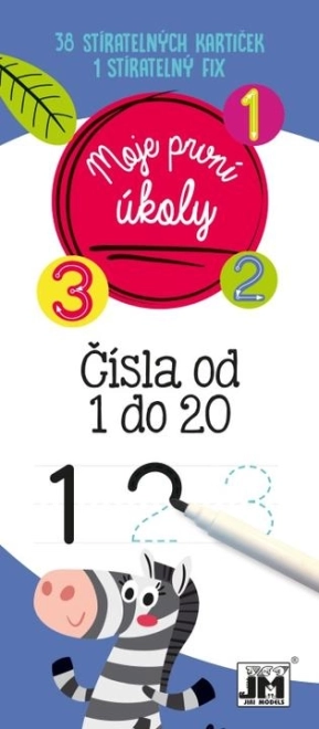 Moje první úkoly – čísla 1–20, sada mazatelných kartiček