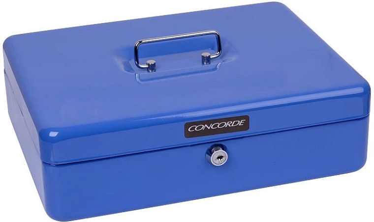Kovová pokladnička CONCORDE 30 cm, modrá