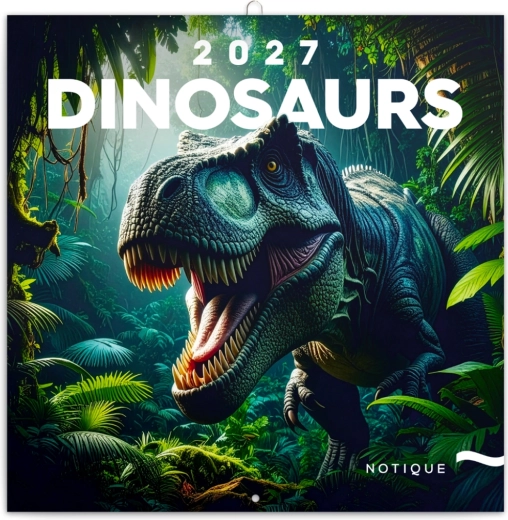 Natique nástěnný poznámkový kalendář dinosauři 2027, 30 × 30 cm