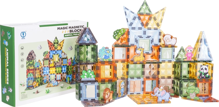 Magnetické stavebnice pro děti 116 dílů se zvířátky