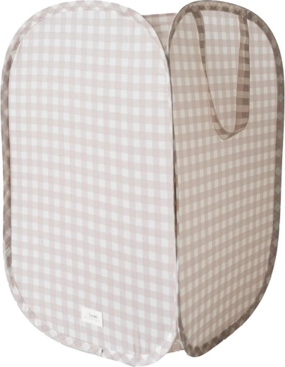 Skládací úložný koš 3 Sprouts recycled gingham beige