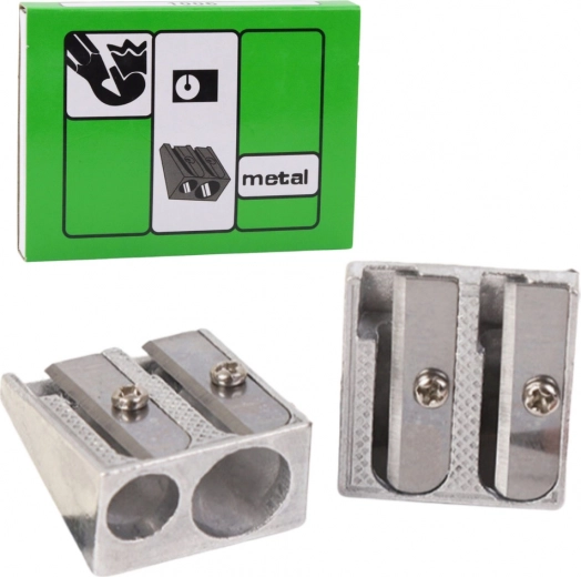 Roztrojka kovová dvojitá na tenké a silné pastelky