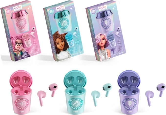 Bezdrátová sluchátka WOW ve tvaru kelímku