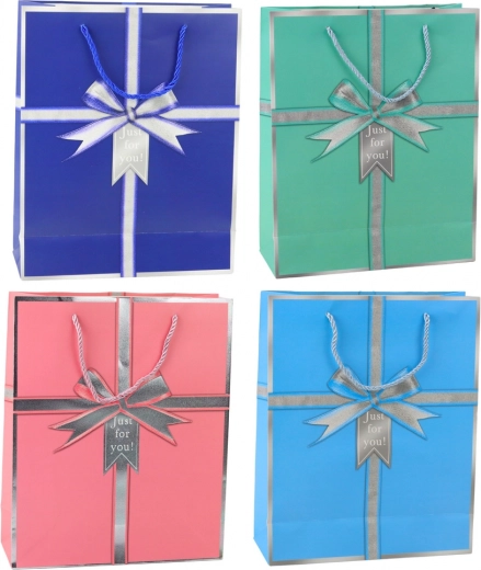 Dárková papírová taška s mašlí Just for you 32 × 26 × 12 cm