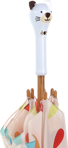 Roztomilá dřevěná rukojeť ve tvaru kočičky