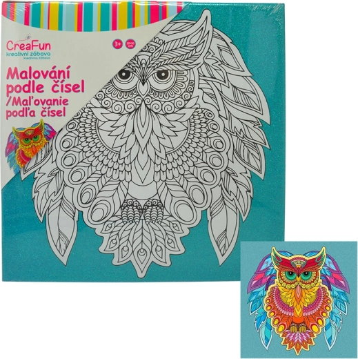 Malování na plátno – sova moudrosti 30 × 30 cm