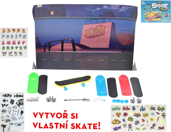Kreativní sada na fingerboard 9,5 cm – sestavení a dekorace, 4 prkna