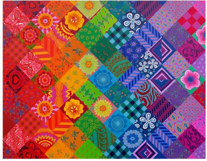 Puzzle Patchworková duha 1000 dílků