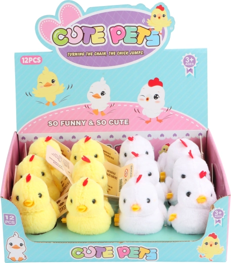 Natahovací skákající kuřátko s červeným hřebínkem
