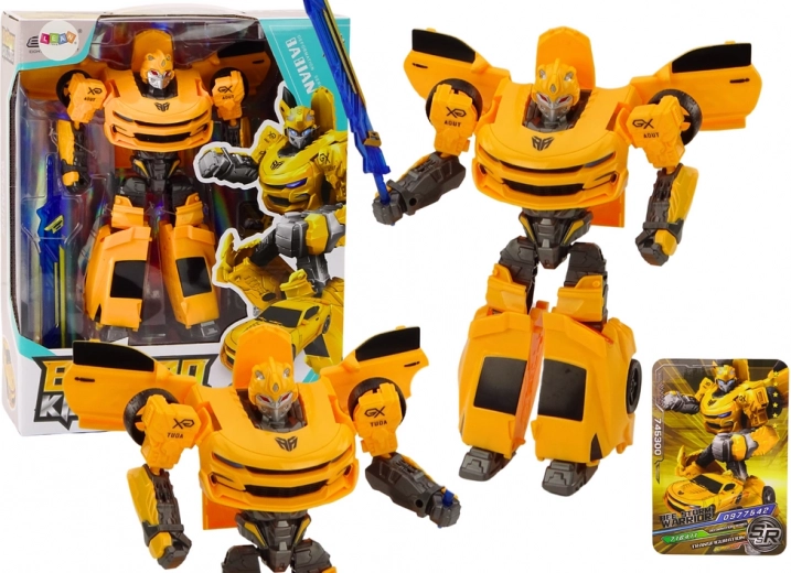 Auto Robot 2v1 transformující sportovní auto žluté