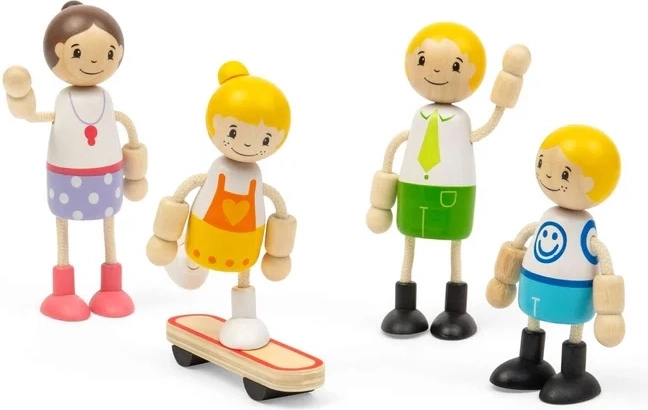 Rodinná sada 4 figurek včetně skateboardu