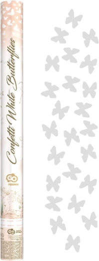 Pneumatické konfety bílé motýlky – papírové