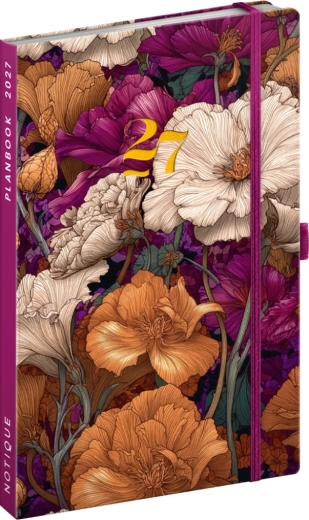 Notique planbook plánovač a zápisník vintage flowers 2027 (13 × 21 cm)