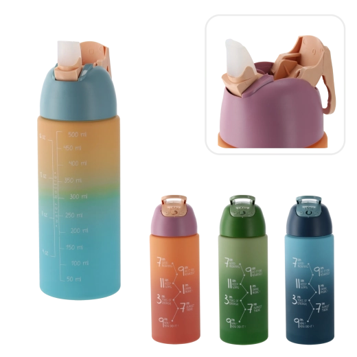 Láhev na vodu 500 ml s ombré efektem, modrá
