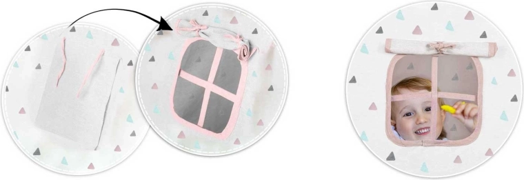 Okénko s roletkou a odhrnovací vchod