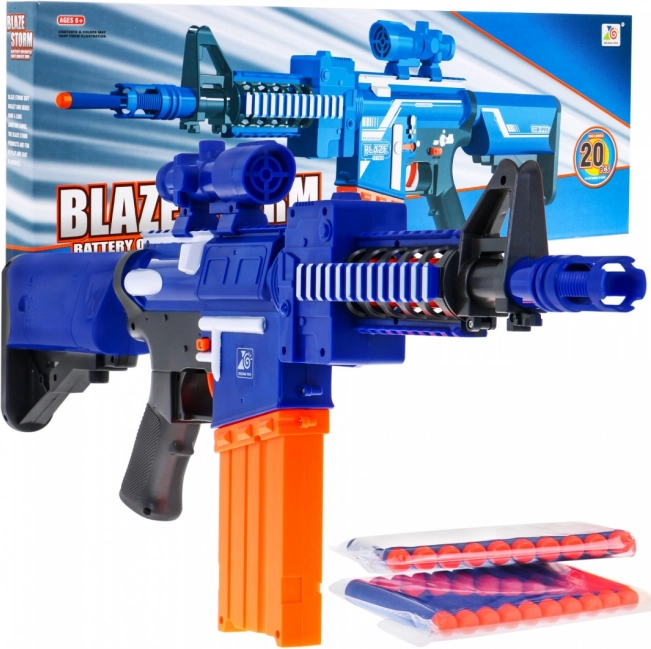 Automatická dětská puška BLAZE STORM s 20 pěnovými náboji a zaměřovačem