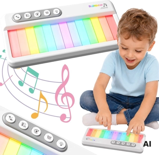 Woopie duhové dotykové piano s podsvícením a režimem učení - 1 kus