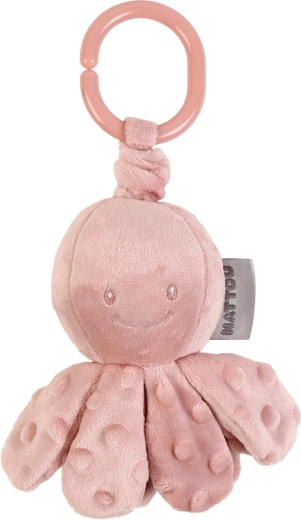 Nattou vibrační chobotnička na C kroužku Lapidou dusty pink 20 cm