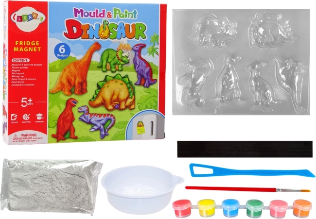 DIY sada na malování dinosauřích sádrových magnetů