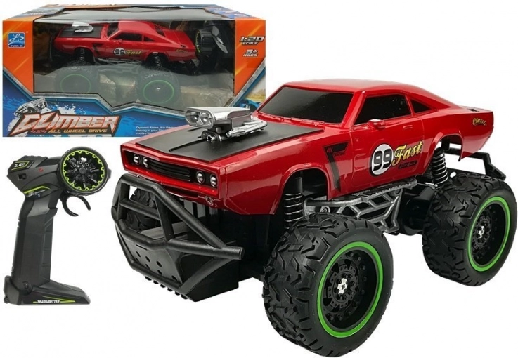Červené dálkově ovládané terénní auto R/C