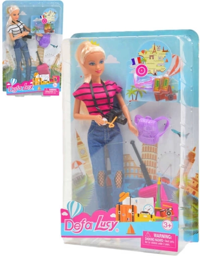 Panenka Defa Lucy cestovatelka s kufrem a doplňky 29 cm - 1 kus