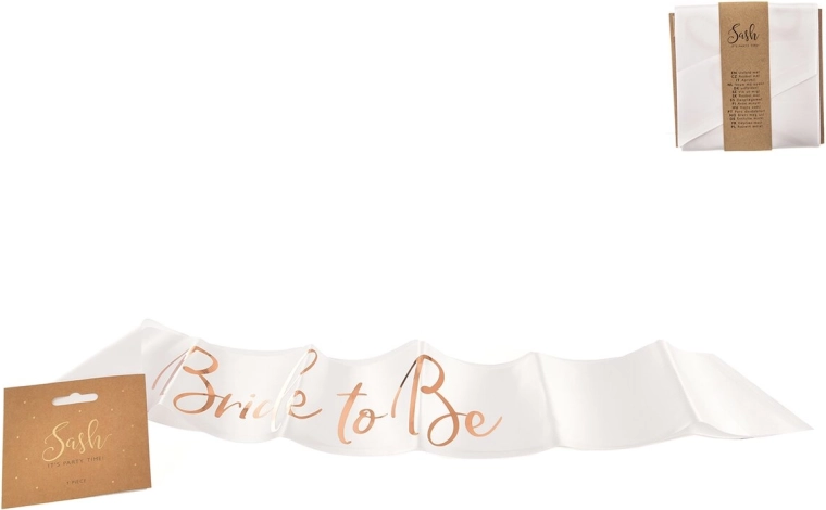 Saténová šerpa Bride To Be bílo-zlatá
