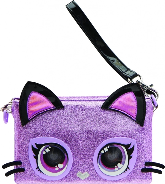 Interaktivní náramková kabelka PURSE PETS Purdy Purrfect – fialová kočička s LED očima