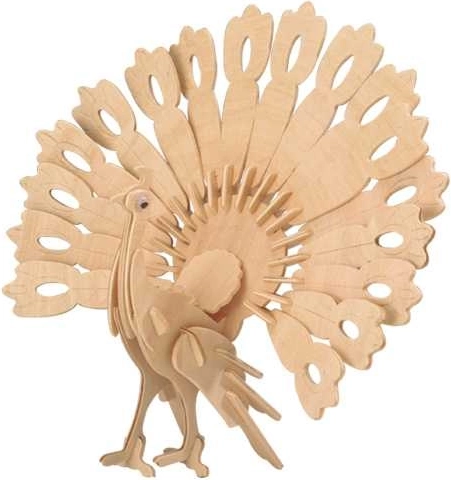 Dřevěné 3D puzzle – páv