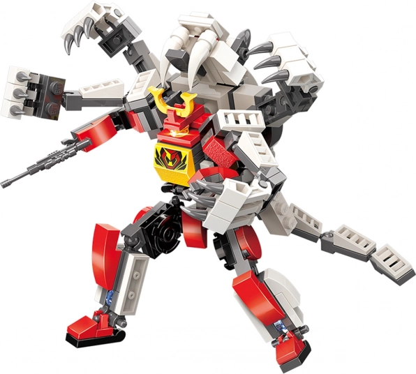 Qman Mecha Corps Flash Warrior 2v1 stavebnice robot a tygr