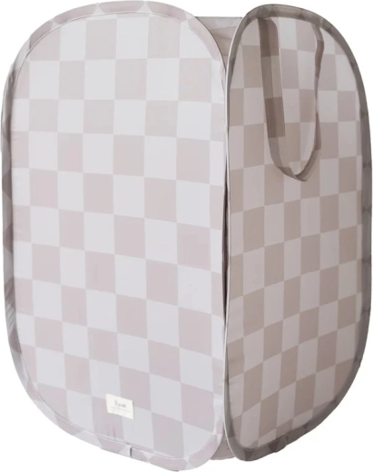 3 Sprouts skládací úložný koš recycled checkerboard beige - 1 kus