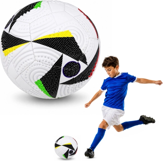 Tréninkový fotbalový míč velikost 5 (22 cm) bílý se vzorem