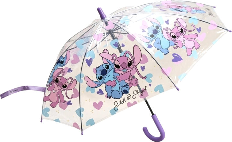Dětský průhledný deštník Disney Lilo a Stitch – Stitch a Angel