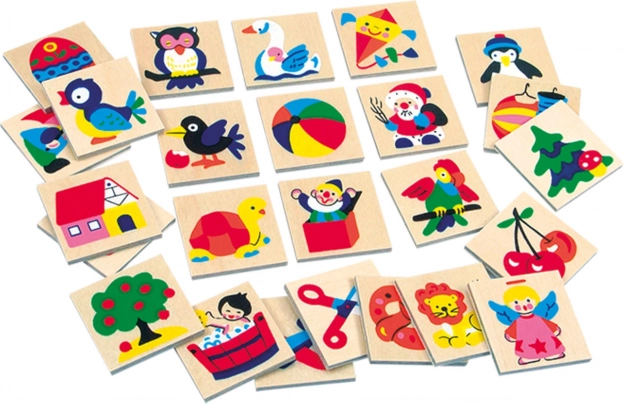 Bino dřevěné obrázkové značky pro školky