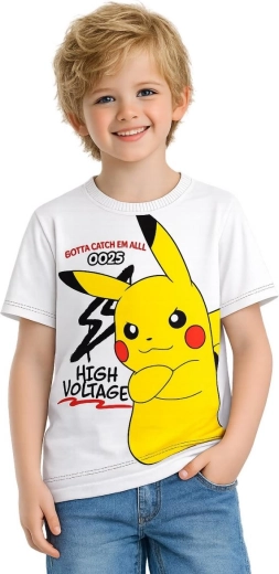 Bílé bavlněné tričko Pokémon – Velikost: 116