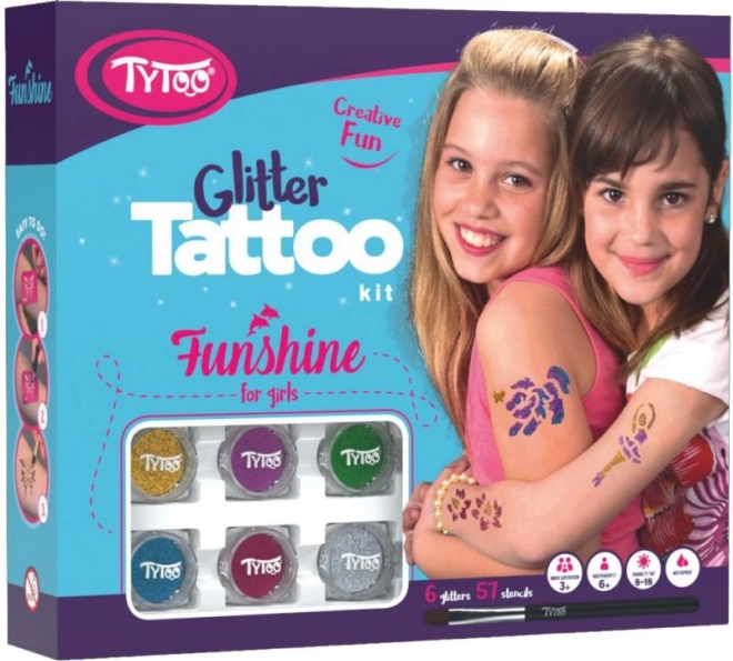 TyToo Funshine velká sada třpytivých tetování pro dívky