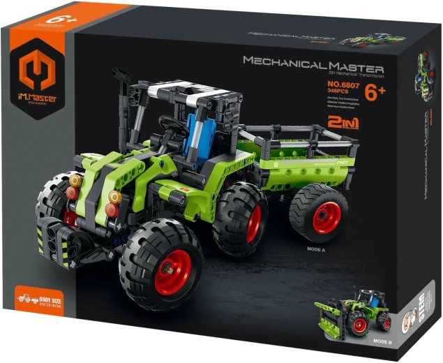 Stavebnice iM.MASTER traktor s valníkem 2 v 1, 346 dílků