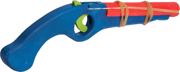 Dřevěná modrá flinta FAUNA pro gumové náboje