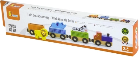 dřevěný vlak se zvířaty ze zoo viga