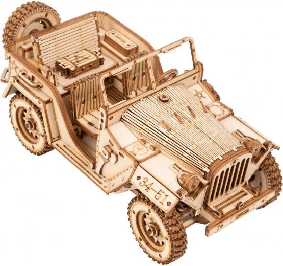 Rokr Dřevěné 3D Puzzle Vojenský Džíp