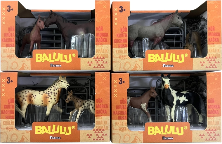 BALULU herní set kůň s hříbětem, assort - 1 kus