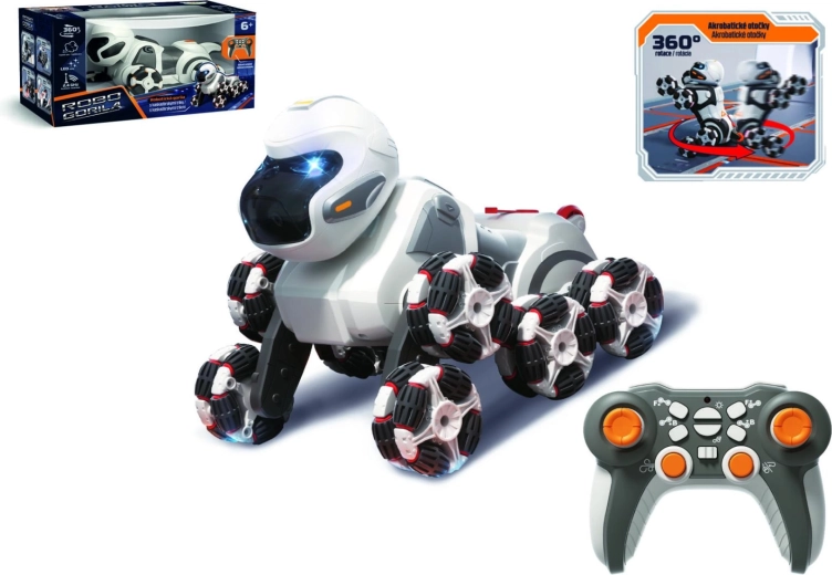 Robotická gorila na dálkové ovládání s párou 24 cm, 2,4 GHz, světlo a zvuk - 1 kus