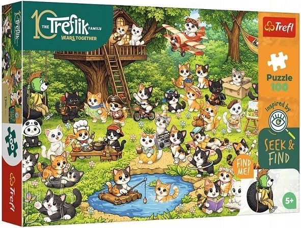 Trefl seek and find puzzle koci svět 100 dílků